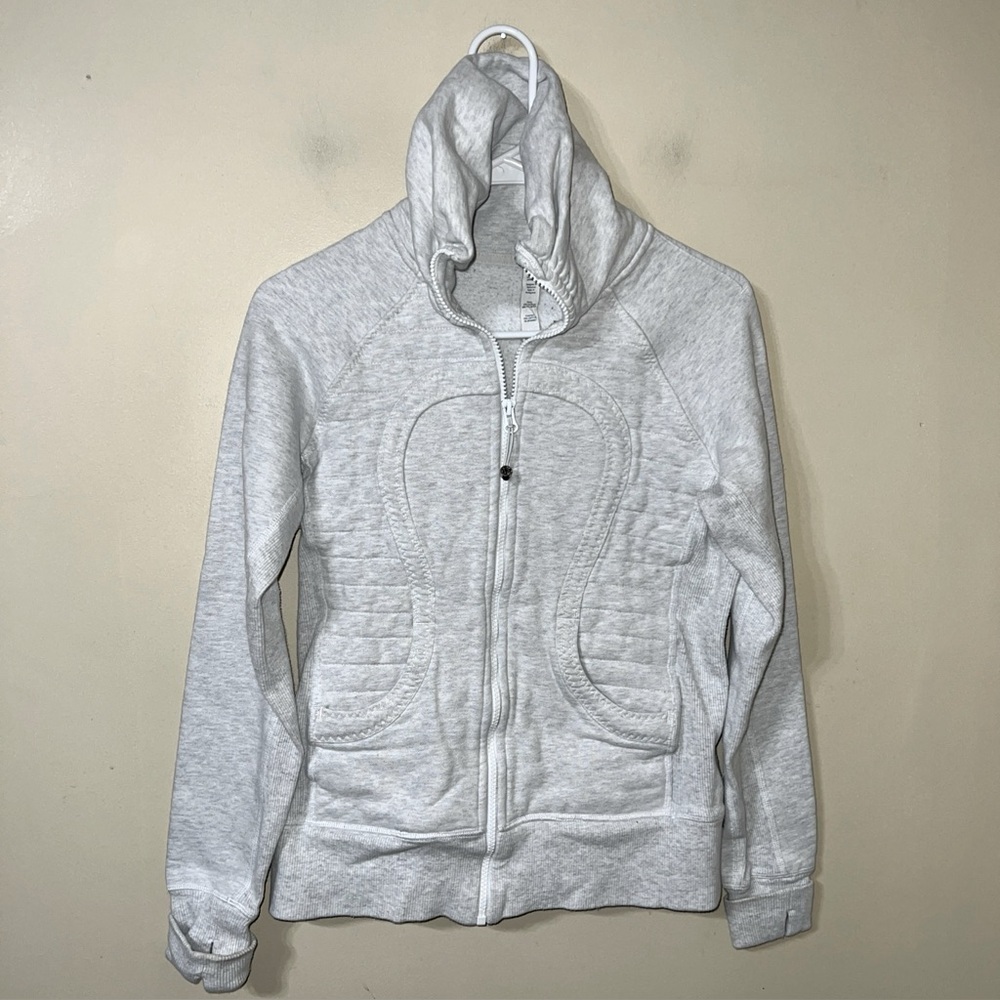 Lululemon Scuba Full Zip Hoodie Light Gray Women's 6